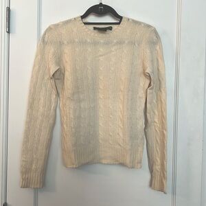 Ralph Lauren Cableknit Cashmere Sweater Size Small in Cream
